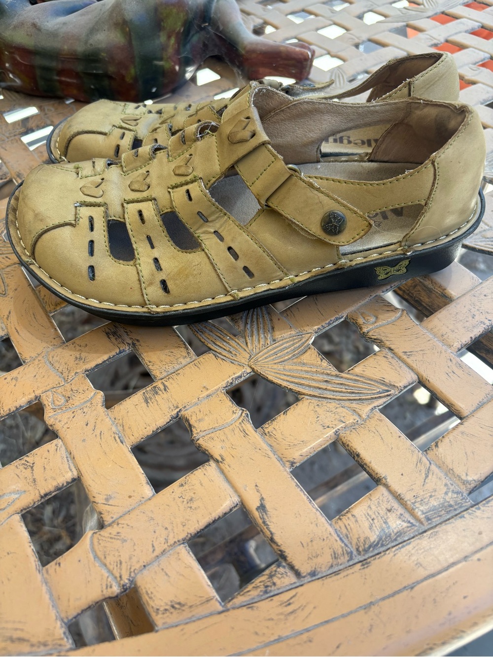 Alegria Black and Tan Comfort Sandals